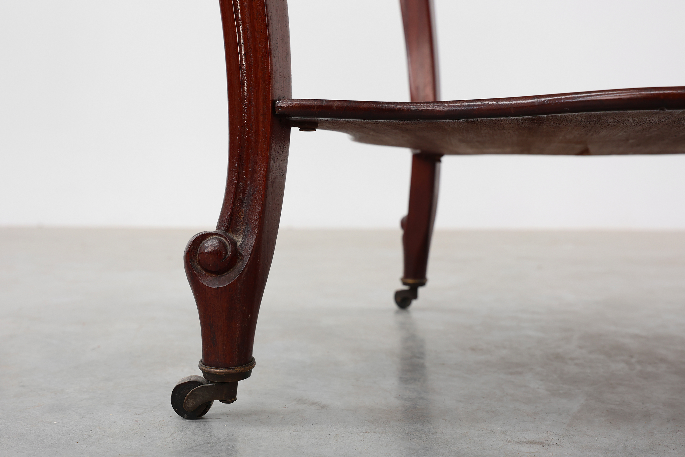 Pair of Walnut Louis XV style nightstands with Carrara marble tops, France ca. 1900thumbnail